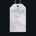 Modern Script Wedding Advice and Wishes Marble Gift Tags<br><div class="desc">Add a personal touch to your wedding with a modern script wedding advice and wishes tag card. This advice card features title 'words of wisdom' with details in grey script and sans serif font style on white marble background. Perfect for wedding, baby shower, birthday party, bridal shower, bachelorette party and...</div>