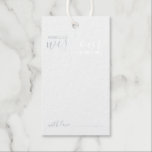 Modern Script Wedding Advice and Wishes Silver Foil Gift Tags<br><div class="desc">Add a personal touch to your wedding with a modern script wedding advice and wishes tag card. This advice card features title 'words of wisdom' with details in real silver foil script and sans serif font style on white background. Perfect for wedding, baby shower, birthday party, bridal shower, bachelorette party...</div>