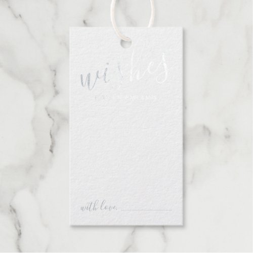 Modern Script Wedding Advice and Wishes Silver Foil Gift Tags