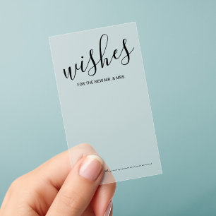 Modern Script Wedding Advice Card Clear Business Cards
