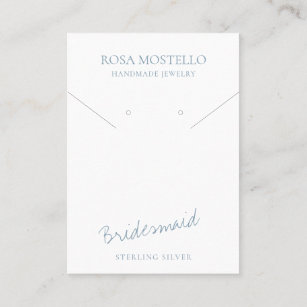 Modern Script Wedding Bridesmaid Jewelry Display Business Card