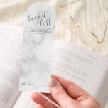 Modern Script Wedding Bucket List Bookmarks<br><div class="desc">Add a personal touch to your wedding with a modern script wedding bucket list card.
This card features title in grey modern script font style and details in grey modern sans serif font style on white marble background.</div>