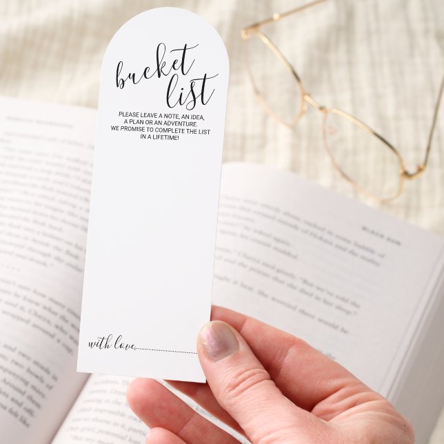 Modern Script Wedding Bucket List Bookmarks (Hand)