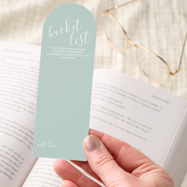 Modern Script Wedding Bucket List Bookmarks (Hand)