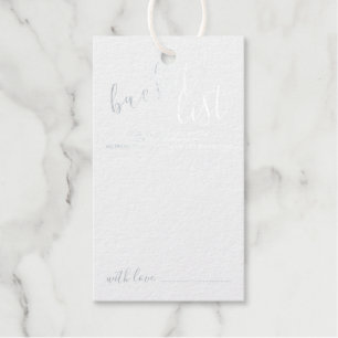 Modern Script Wedding Bucket List Silver Foil Gift Tags