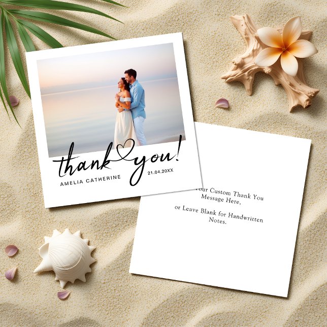Modern Script Wedding Budget Mini Thank You Card (Creator Uploaded)