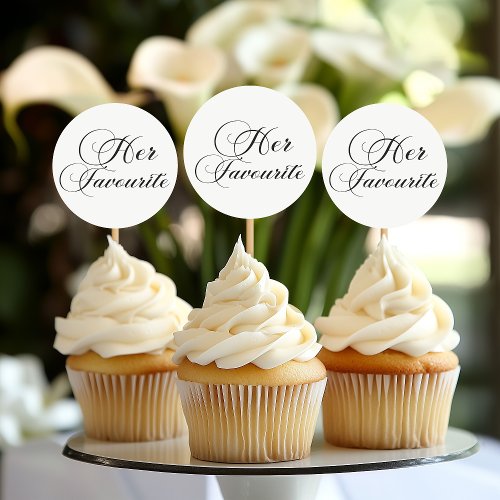 Modern Script Wedding Cake Topper for Her Classic Round Sticker