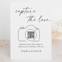 Modern Script Wedding Capture The Love QR Code