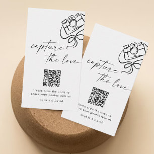 Modern Script Wedding Capture The Love QR Code Enclosure Card