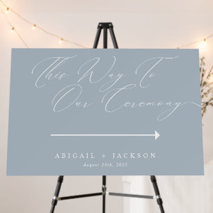 Modern Script Wedding Ceremony Direction This Way Foam Board