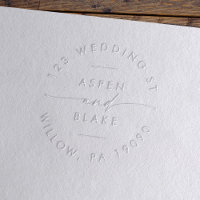 Modern Script Wedding Circular Address