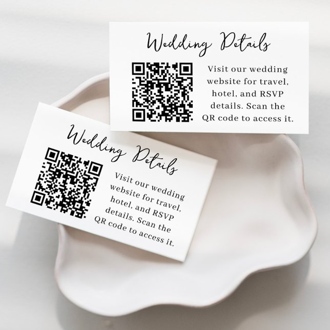 Modern Script Wedding Details QR Card (Creator Uploaded)