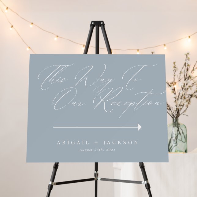 Modern Script Wedding Direction Reception This Way Foam Board (In Situ (Stand))