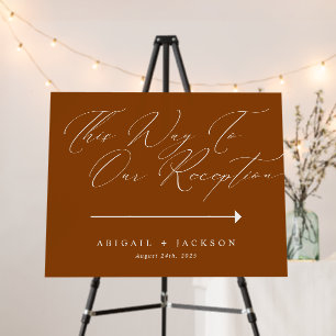 Modern Script Wedding Direction Reception This Way Foam Board