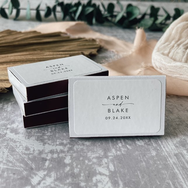 Modern Script Wedding Favor Matchboxes (Creator Uploaded)