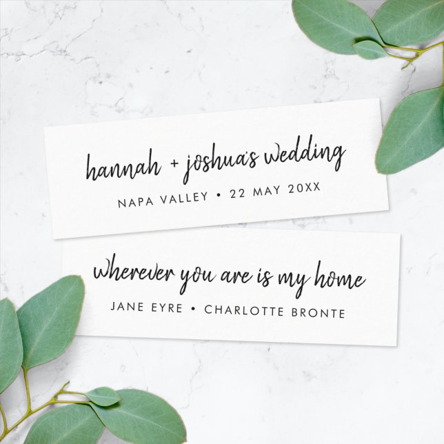 Modern Script | Wedding Favor Mini Bookmark Card (Creator Uploaded)