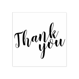 Modern Script Wedding Favor Thank You Rubber Stamp