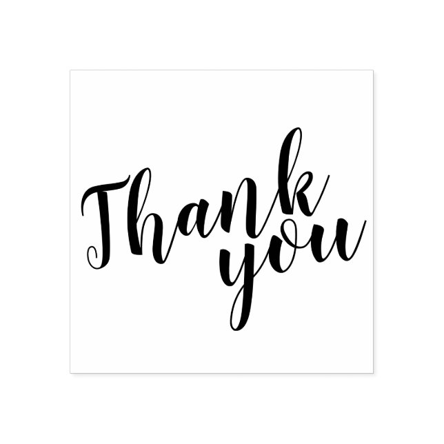 Modern Script Wedding Favor Thank You Rubber Stamp (Imprint)