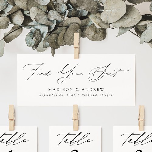 Modern Script Wedding Find Your Seat Header Card