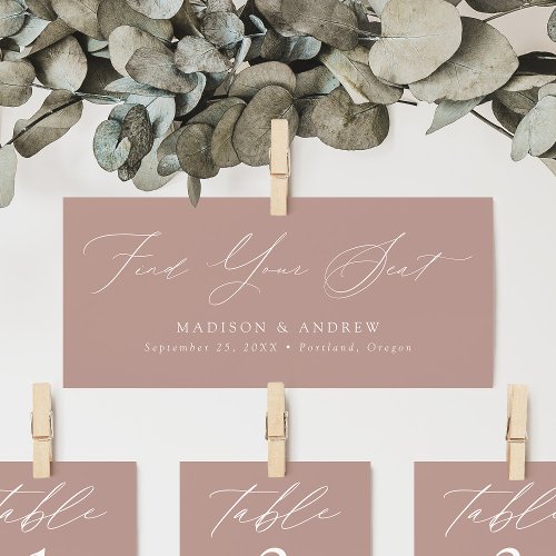 Modern Script Wedding Find Your Seat Header Card