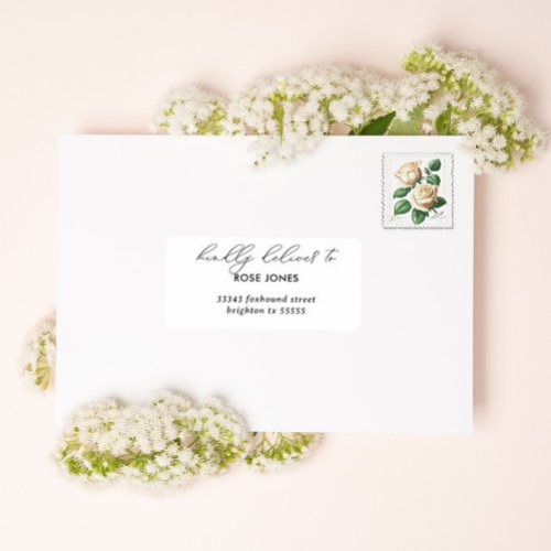 Modern script wedding guest address labels