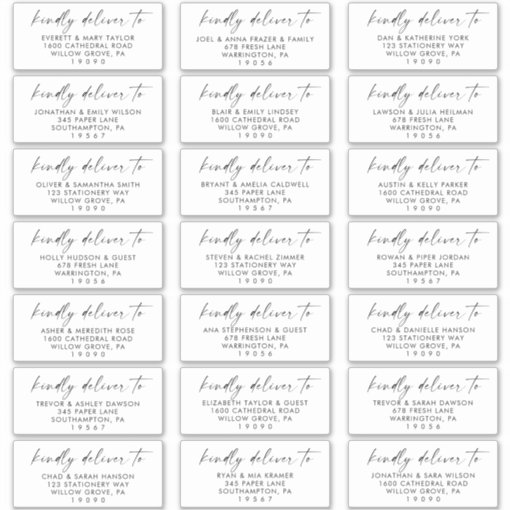 Modern Script Wedding Guest Address Labels | Zazzle