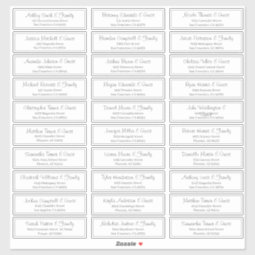 Modern Script Wedding Guest Names Address Sticker | Zazzle