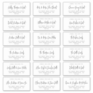 Modern Script Wedding Holiday Mailing Labels