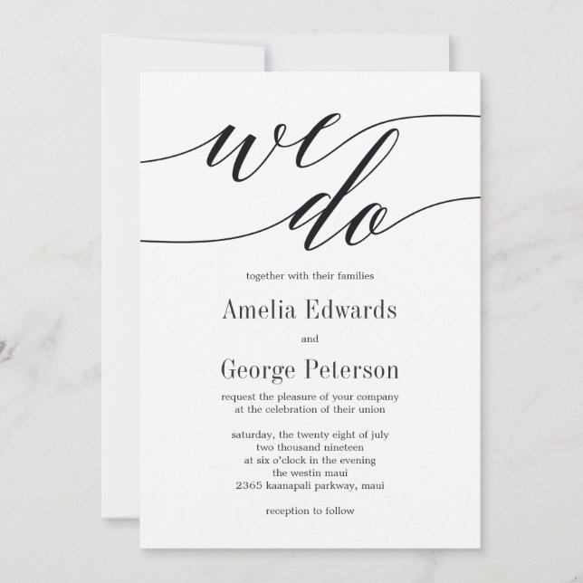 Modern Script Wedding Invitation (Front)