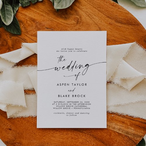 Modern Script Wedding Invitation