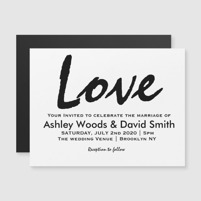 Modern Script Wedding Invitation (Front/Back)