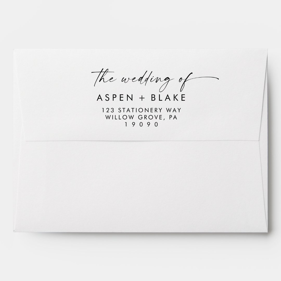 Modern Script Wedding Invitation Envelope Zazzle