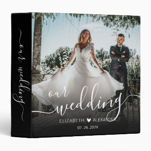 Modern Script Wedding Memories Photo Album Binder