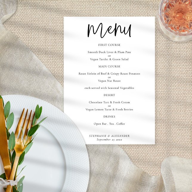 Modern Script  Wedding Menu Any Color  Poster (Creator Uploaded)