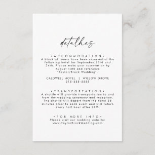 Modern Script Wedding Portuguese Detalhes Enclosure Card