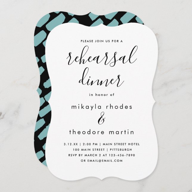 Modern Script Wedding Rehearsal Dinner Card (Front/Back)