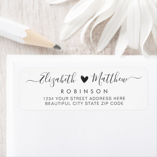 Modern Script Wedding Return Address Label (Insitu)