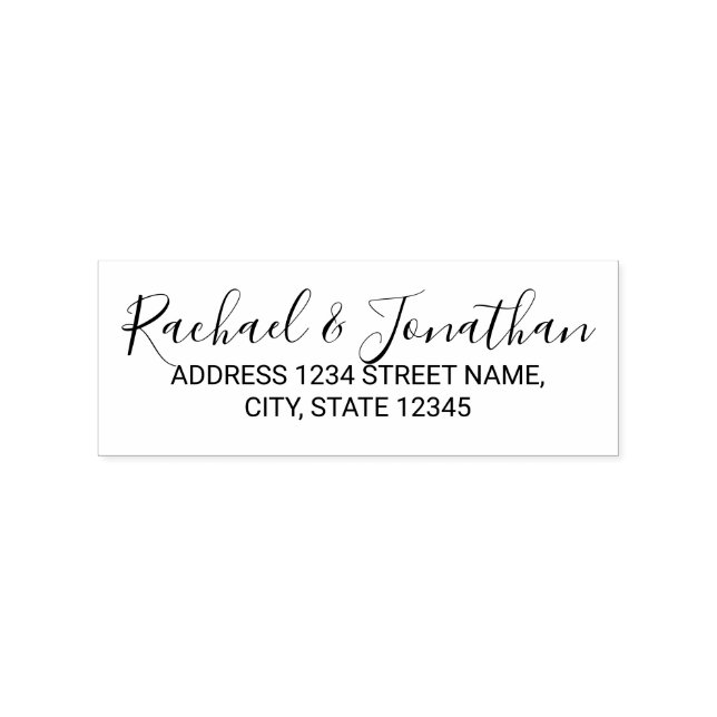 Modern Script Wedding Return Address Rubber Stamp (Imprint)