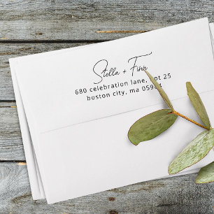 Modern Script Wedding Return Address Self-inking Stamp