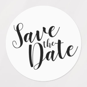 Modern Script Wedding Save the Date  Labels