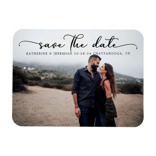 Modern Script Wedding Save the Date Magnet