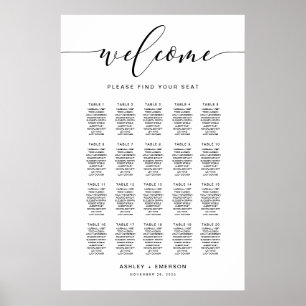 Modern Script Wedding Seating Chart Poster
