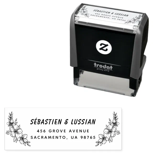 Modern Ink Stamp Design Modern Script Wedding Self-inking Stamp | Zazzle