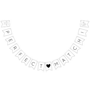 Modern Script Wedding Shower Bunting Flags