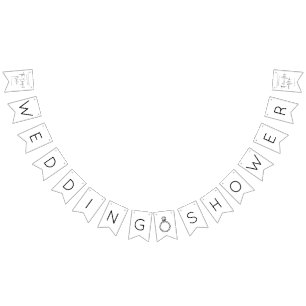 Modern Script Wedding Shower Bunting Flags