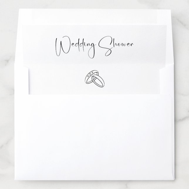 Modern Script Wedding Shower Envelope Liner (In Envelope)