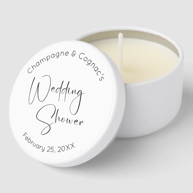 Modern Script Wedding Shower Mini Candle Favors (Corner)