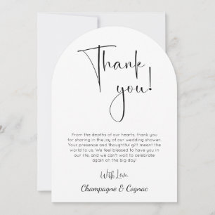 Modern Script Wedding Shower Photo Thank You Card