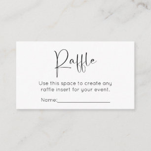 Modern Script Wedding Shower Raffle Enclosure Card