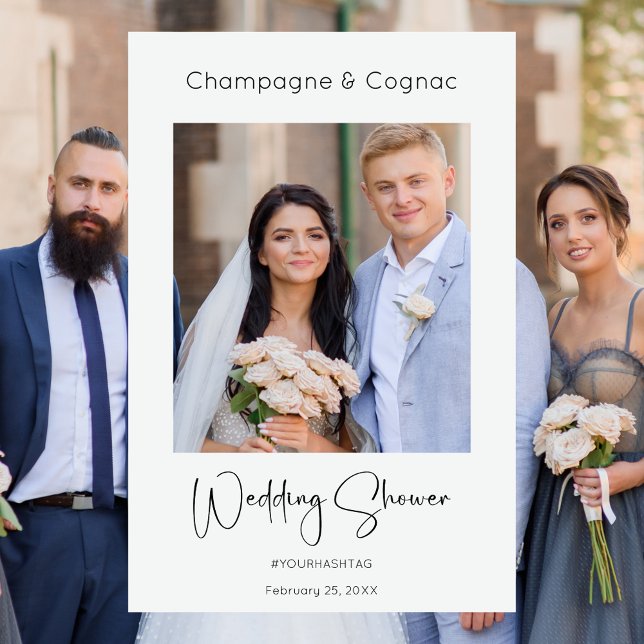 Modern Script Wedding Shower Selfie Photo Frame Foam Board (Creator Uploaded)
